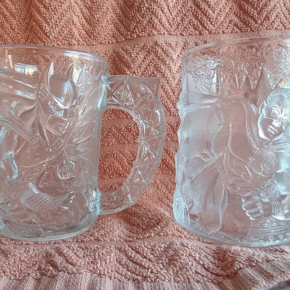 Batman and Robin Glass Mugs-Pair